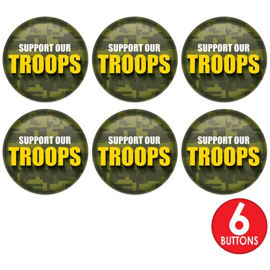Beistle 2" Camouflage Support Our Troops Buttons, 6ct.